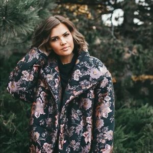 Free People Jacquard Puffer Floral Jacket $168